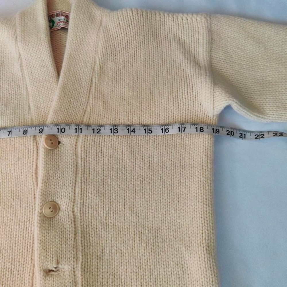 Vintage 50s 60s Highland Sportswear Shetland Wool Varsity Cardigan Collegiate S - Picture 6 of 8